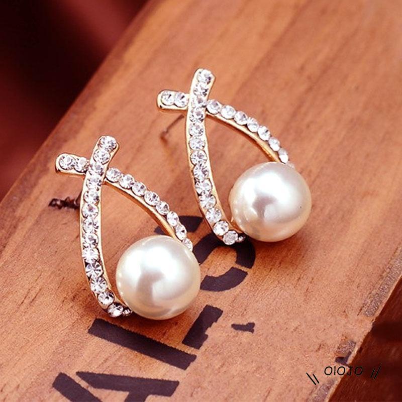 Korea Elegan Anting Mutiara Wanita Fashion Aksesoris Mewah - ol