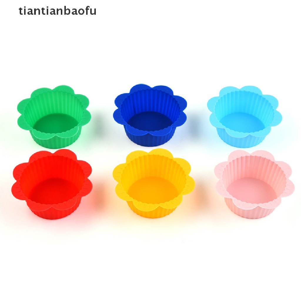 10pcs / Set Cetakan Cupcake Muffin Bahan Silikon