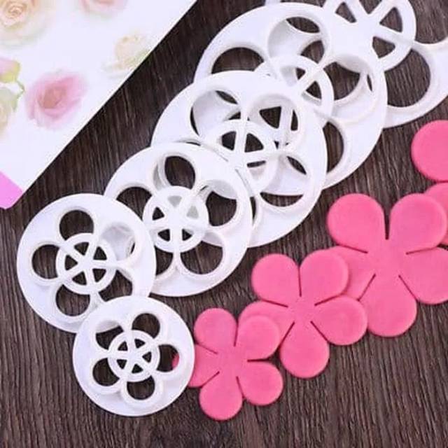 Set cutter fondant rose cetakan fondant bunga mawar