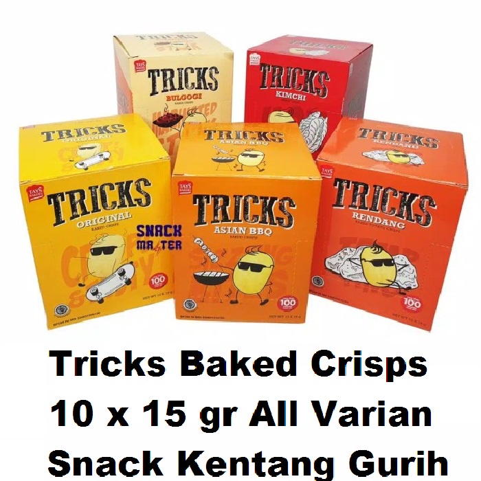 

Tricks Baked Crisps 10 x 15 gr All Varian - Keripik Snack Kentang Tricks