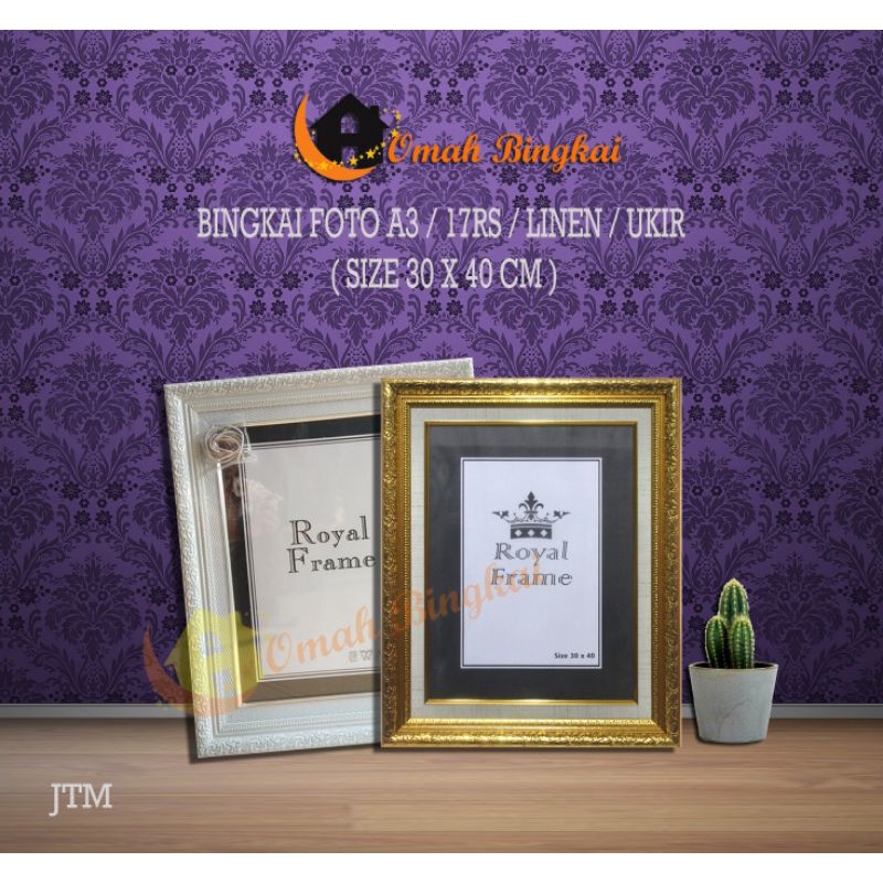 Bingkai foto 17R / a3 Linen ukir