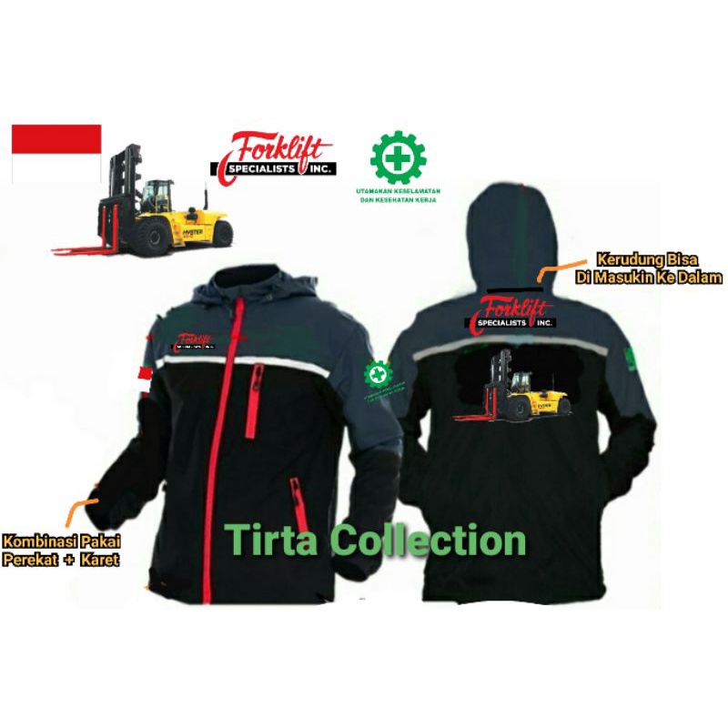 NEW JAKET FORKLIFT POFI DUA GARPU (BORDIR TERMURAH)