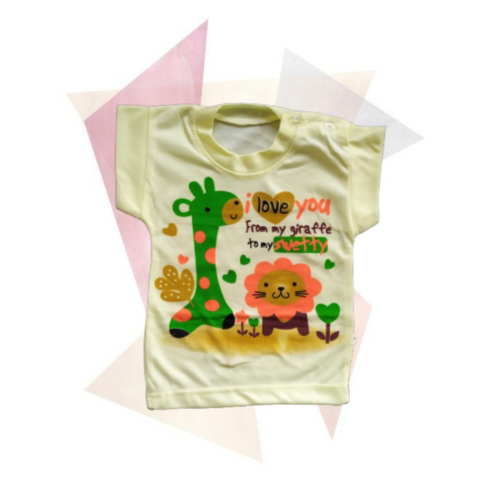 Baju Atasan Kaos Oblong Bayi Tangan Pendek 0-3 Bulan Newborn