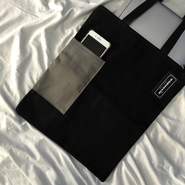 Tote bag black &amp; grey