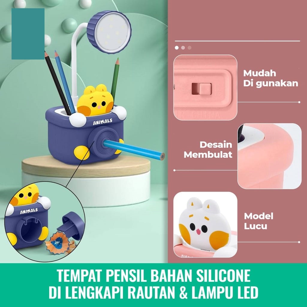 Lampu Meja LED Rautan Pensil / Lampu Baca / Lampu Belajar Lucu