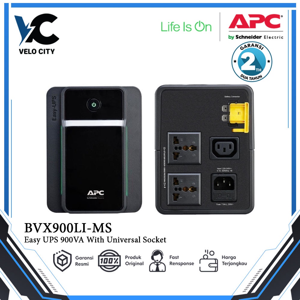 UPS APC Easy UPS BVX 900VA 480W BVX900LI-MS - Garansi Resmi 2 Tahun