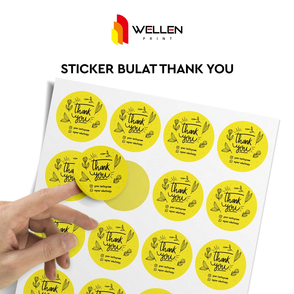 

WELLEN PRINT - Cetak Stiker Bulat Thank You Cromo / Print Sticker Chromo Label Terima Kasih