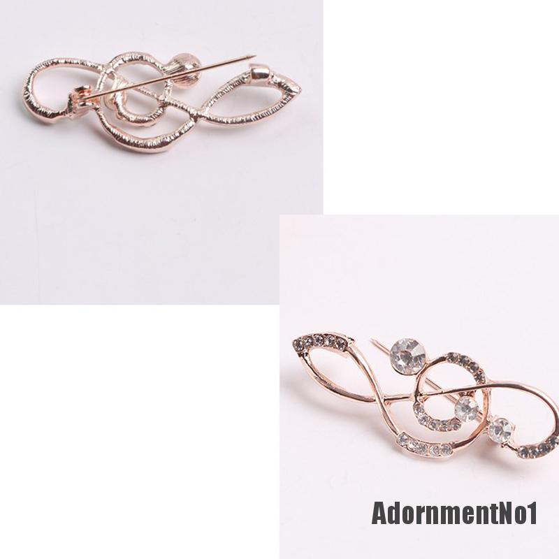 (Adornmentno1) 1pc Bros Pin Bentuk Simbol Musik Bahan Alloy Untuk Wanita