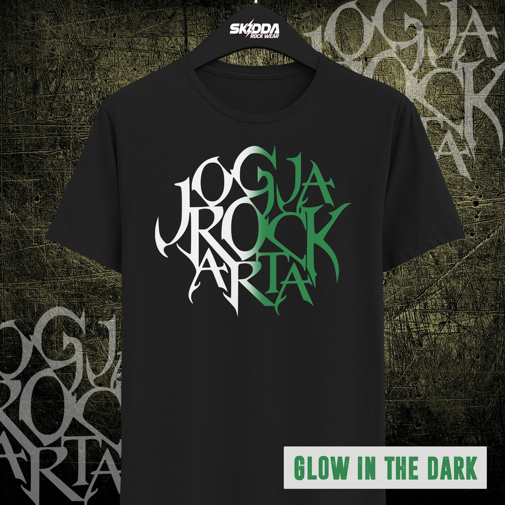 Kaos Baju distro Konser Jogjarockarta Logo - Glow in The Dark - Hitam XS - 6XL
