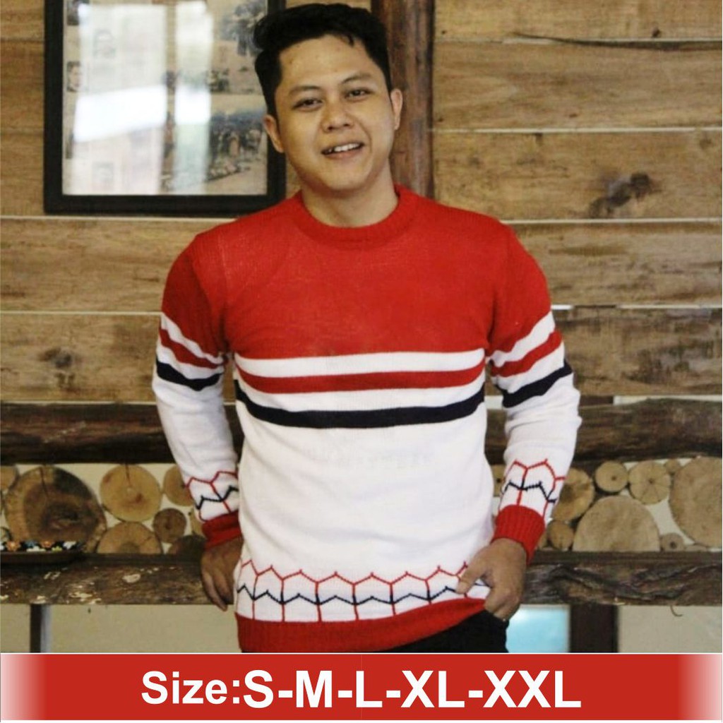Baju Rajut Pria S M L XL XXL XXXL 4XLSwiter Big Size Suwiter Ranggo Atasan Pria Outer Rajutan JUMBO