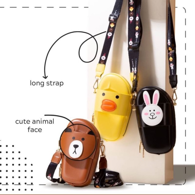 SALLY MINI BAG JIMSHONEY ORIGINAL TAS SELEMPANG IMPORT TERMURAH KARAKTER LINE JIMS HONEY