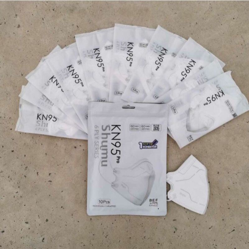 Masker Shumu KN95 Shumu Pro Emboss Premium- putih