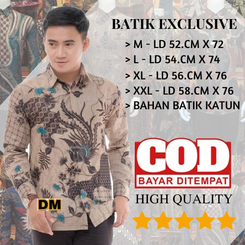 KEMEJA BATIK PRIA MODERN LENGAN PANJANG TERLARIS Batik PUTRAMAHKOTA size M L XL XXL Reguler Bisa COD