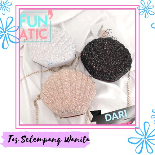 TAS SELEMPANG WANITA PESTA KOREA SLING BAG MEWAH IMPORT KULIT PUTIH BIRU RANTAI ABG MEIN TA153W1 ORI