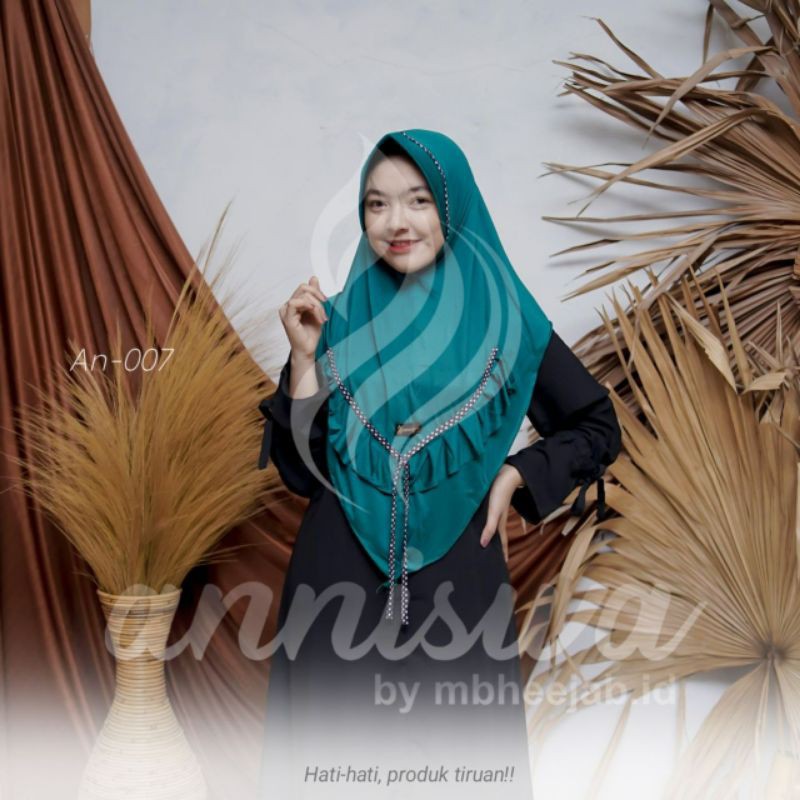 Hijab Bergo Instan Rempel Polka Jersey Original-8