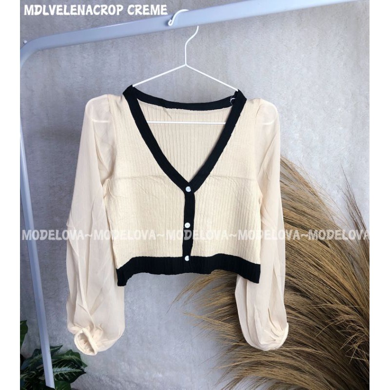 MDLV ~ 8668 KNIT ELENA CROP // CROP LENGAN PANJANG RAJUT // FASHION IMPORT WANITA