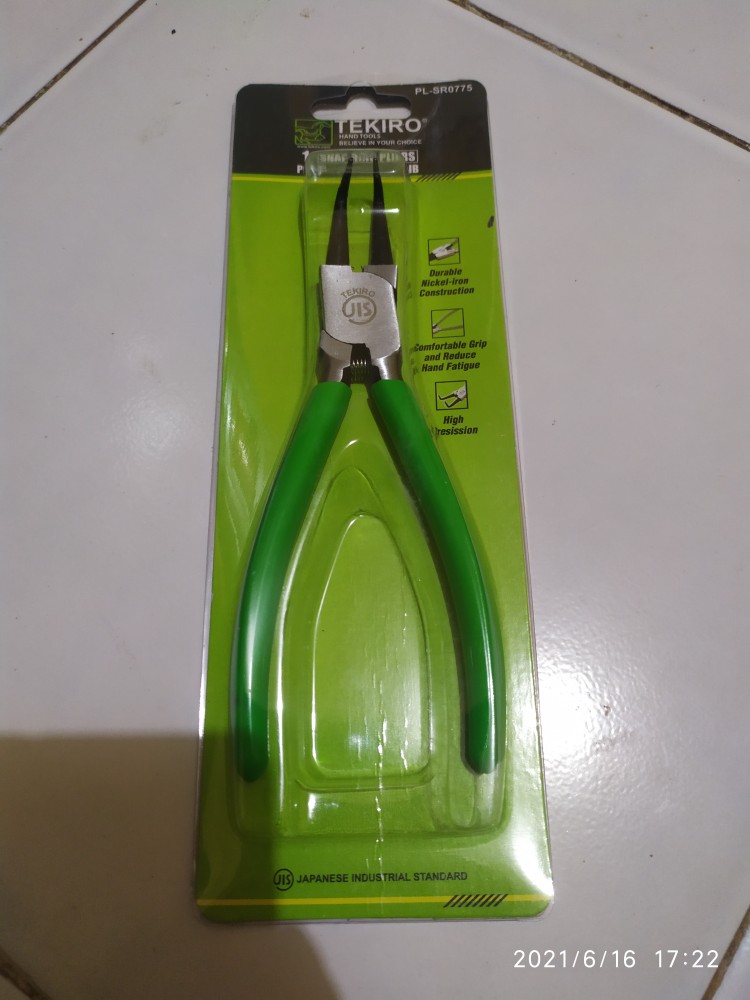 Tang Snap Ring Pliers 7 7 Inch Bengkok Buka Tekiro Ib Snapring Circlip 5 Eb Es Is Tutup Lurus Plier