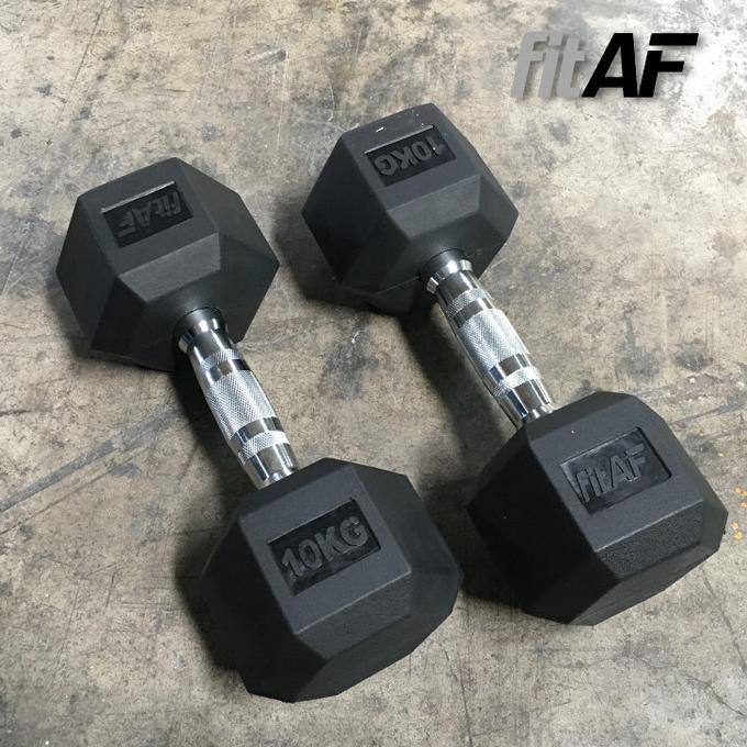 Rubber Hexhead Dumbbell 10kg (pair)
