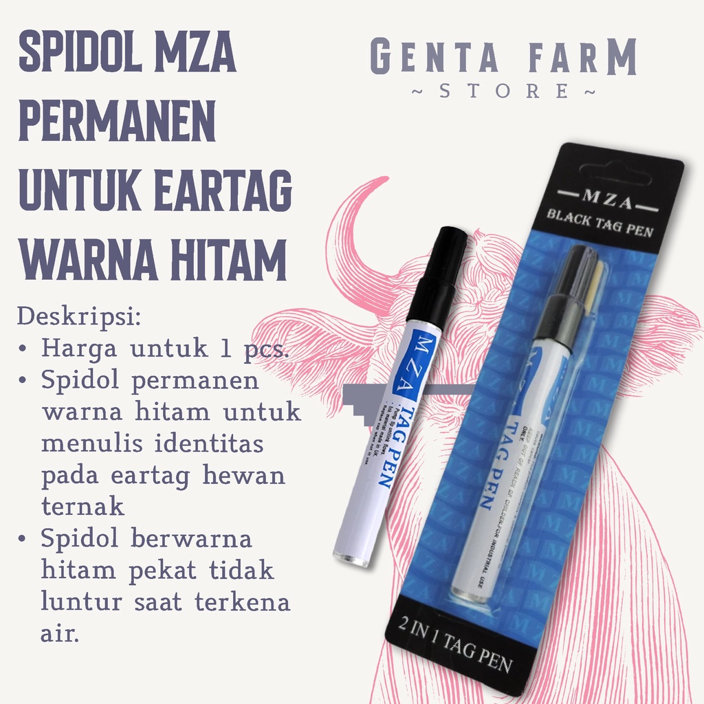 

Spidol Eartag Mza Black Tag Pen Permanent Spidol Permanen Ear Tag Hitam