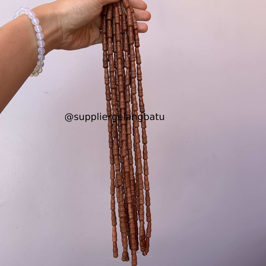 bahan ujung kepala tasbih pasir emas coklat muslim tasbeh batu craft