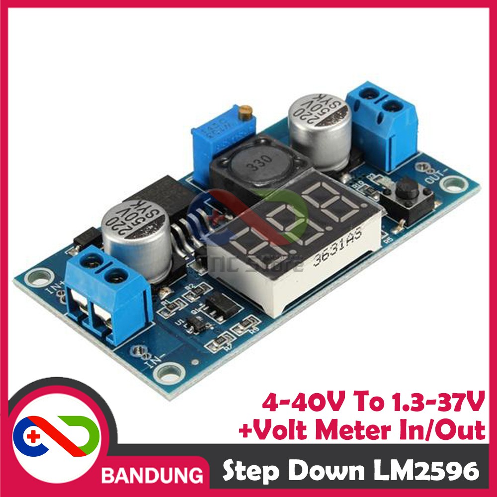 LM2596 DC-DC ADJUSTABLE STEP DOWN 4-40V to 1.3-37V LED VOLTMETER