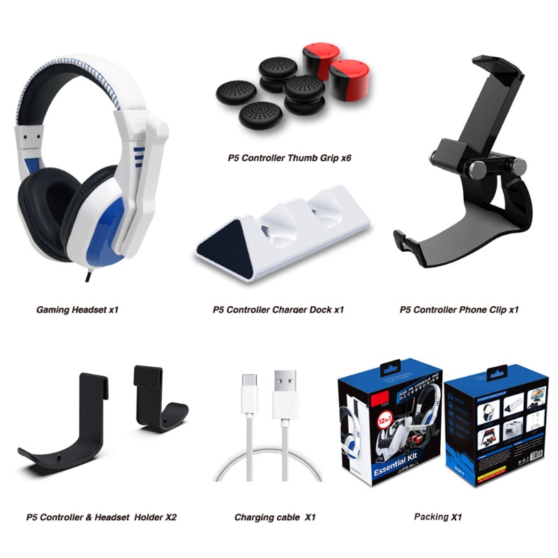 Btsg 6in1 Headset Gaming Headphone Hook Holders Controller Charging Stand Rocker Cap Untuk