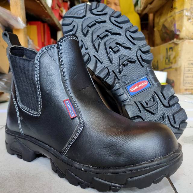 SEPATU SAFETY EDMUNDO  BOOT ELASTIS BOOT SAFETY  BERKUALITAS 
