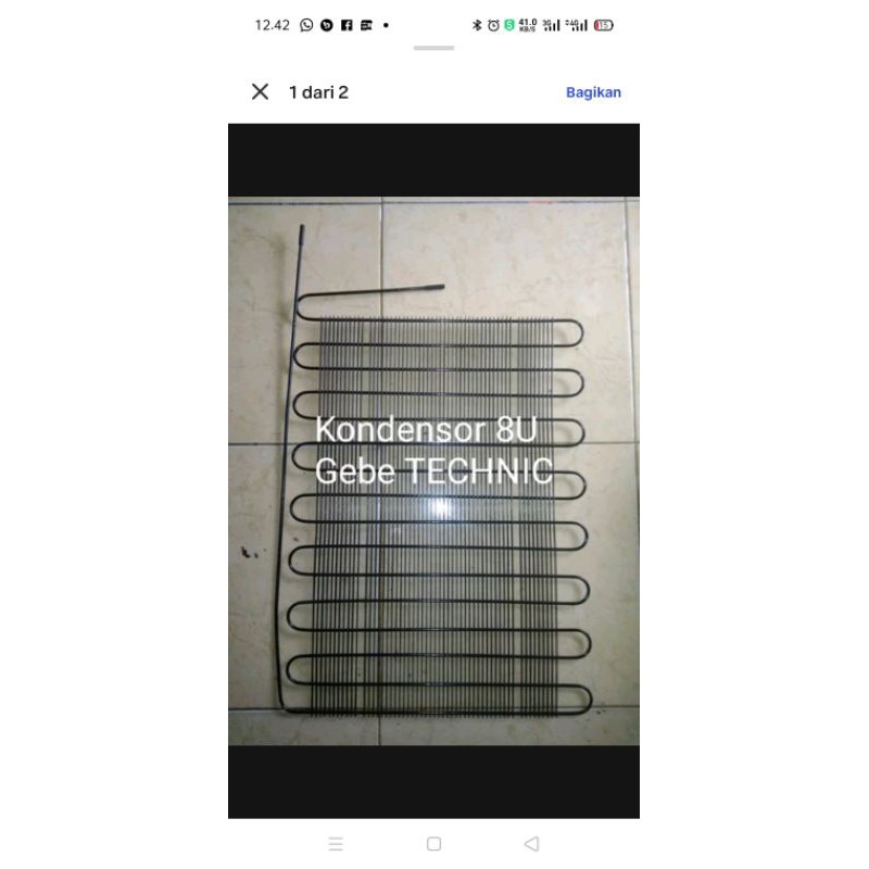 KONDENSOR KULKAS 1 PINTU 8 U