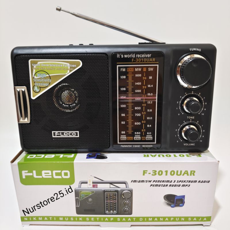 RADIO  PORTABLE FLECO F-3010UAR 3 BAND FM-AM-SW/RADIO FLECO PORTABEL F-3010UAR AC/DC FM-AM-SW 3 BAND
