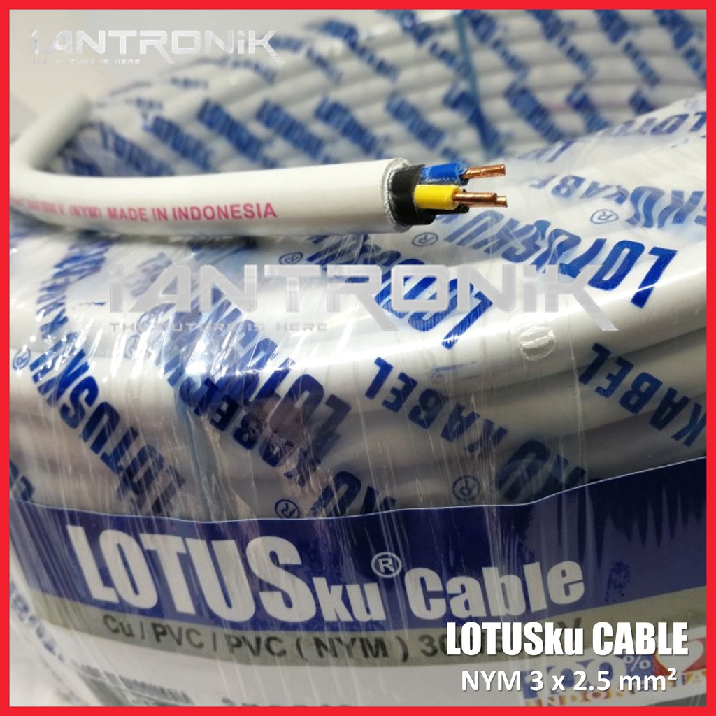 LOTUSku Kabel NYM 3x2.5 50M Kabel Listrik Roll 50 Meter