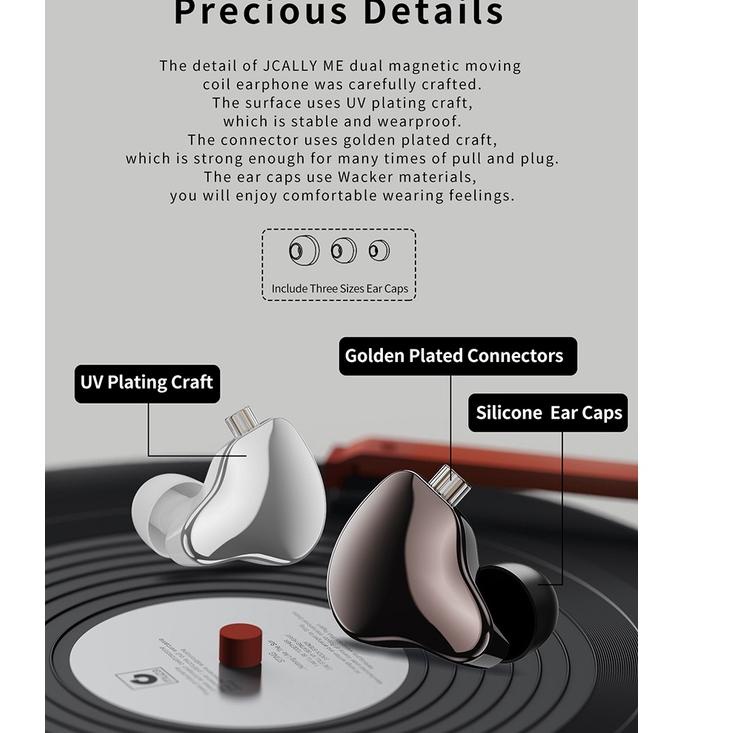 Terbaik.. JCAlly MN HiFi Music Earphone with Mic Alt KZ EDX