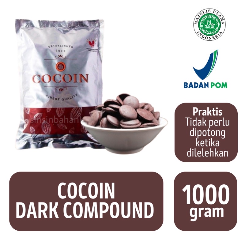Jual Cocoin Dark Compound Chocolate Coins 1kg Shopee Indonesia