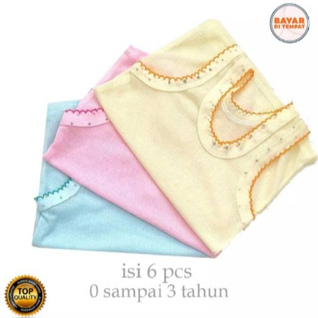 1/2 Lusin Kaos dalam bayi WARNA Singlet bayi ukuran S / M / L / XL baby newborn