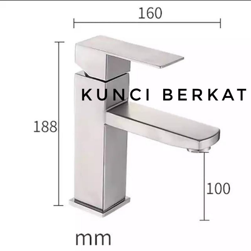 Kran Wastafel Kotak Panas Dingin/Keran Cuci Tangan Minimalis/Hot and Cold