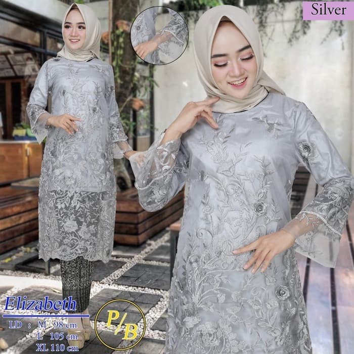 pakaian wanita kebaya tulle elizabet ternew