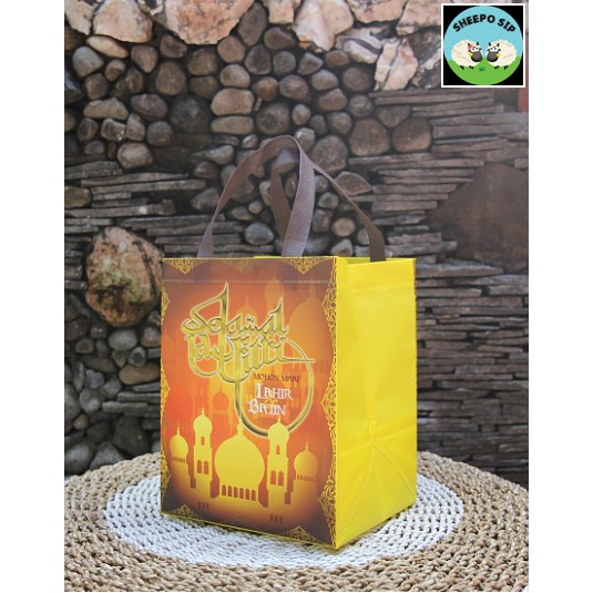 

GOODIE BAG Tas Bingkisan Lebaran Tas Parsel Idul Fitri Motif Masjid 24x30x20 Full Color Premium