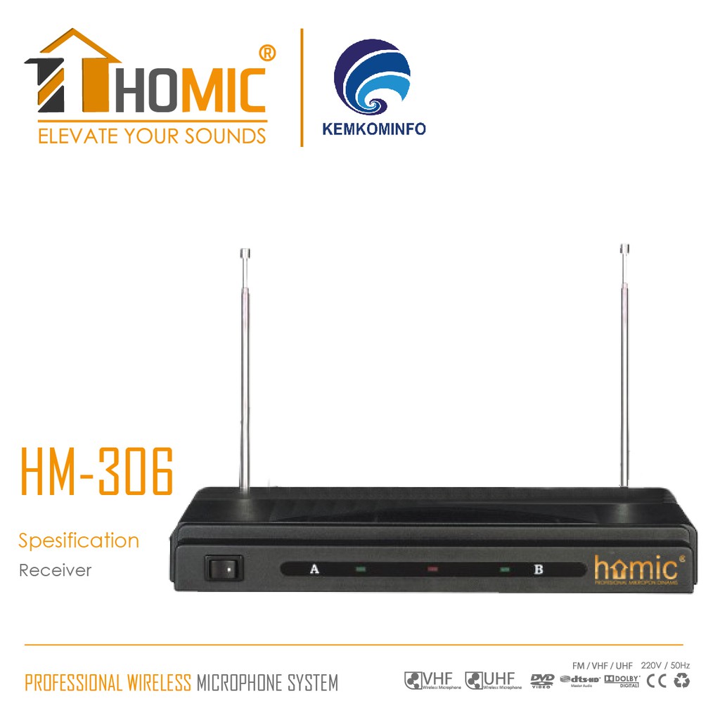 Mic Wireless / Microphone / Mikrofon Wireless Double HOMIC HM-306