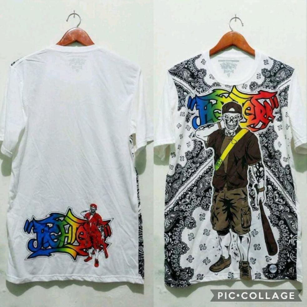 KAOS PRIA DEWASA PUTIH FASHION PRIA METAL PUNK HARDCORE BAJU COWOK KEKINIAN BAJU KAOS DISTRO PENDEK