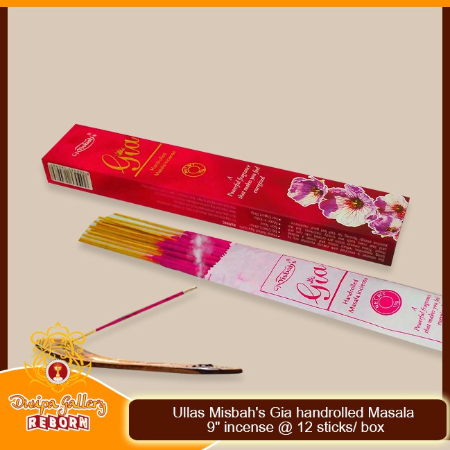 Ullas Misbah's Gia handrolled Masala 9&quot; incense @ 12 sticks/ box