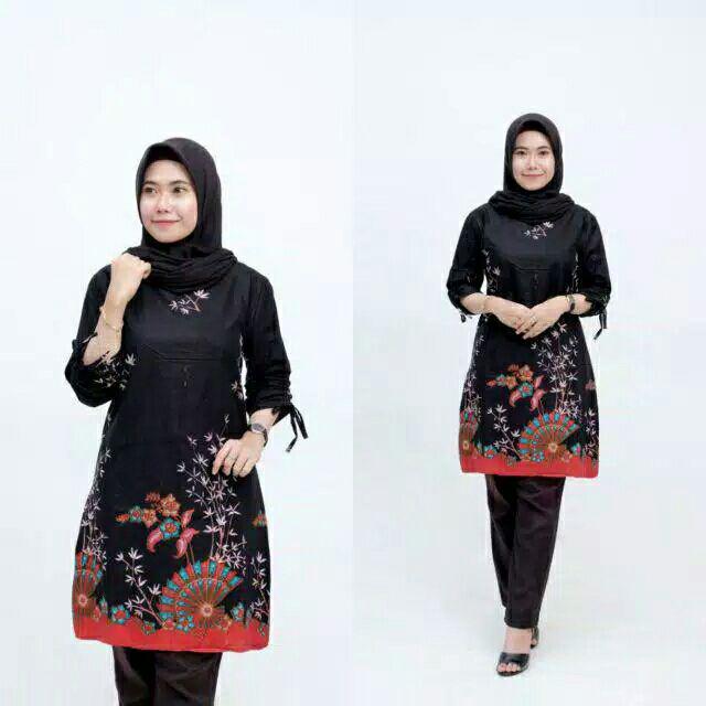 Terlaris Serut Genes Jelita Tunic Navbor Yelbor Whitbor Creambor Tunik Batik Modern Hrb030 Dolbi Dob