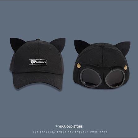 Topi baseball Desain Telinga Kucing Gaya Korea Untuk Pria Dan wanita