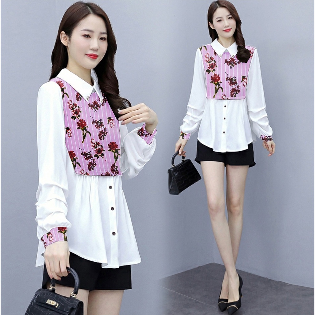 [HNFK] Blouse Shely / Blouse Wanita Murah / Blouse Flow / Atasan Wanita / Blouse Korea / Baju Atasan Blus