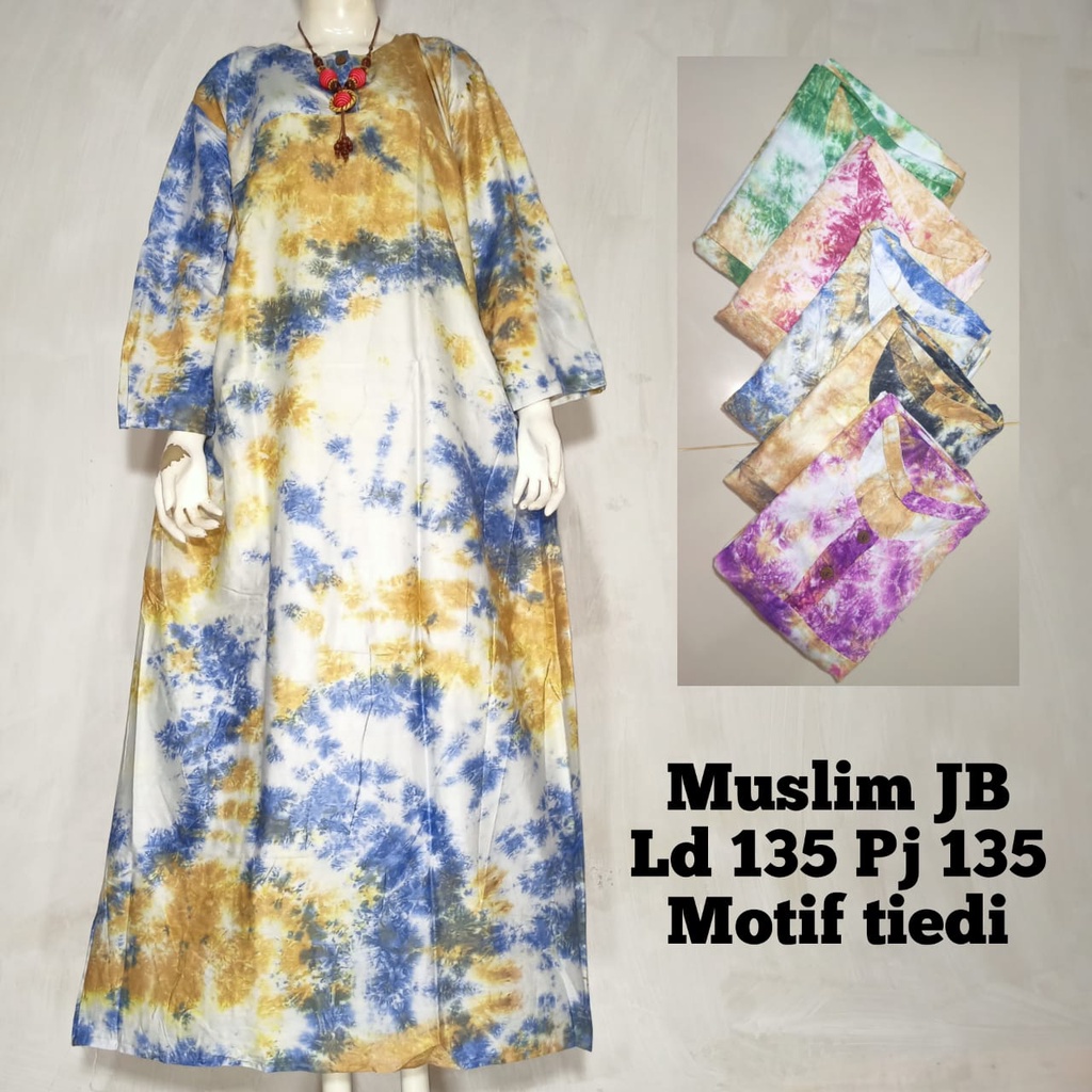 Daster XXL Muslim Busui Panjang Larissa Motif Bunga 2 | Daster Gamis Busui Jumbo Rayon Bali LD 135