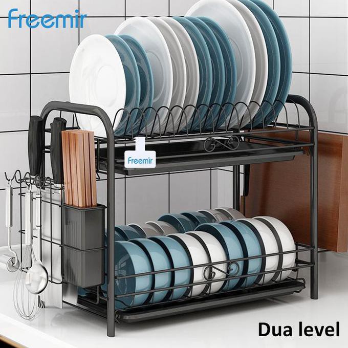 Freemir rak piring peralatan makan serbaguna multifunctional dish rack - 2 Susun