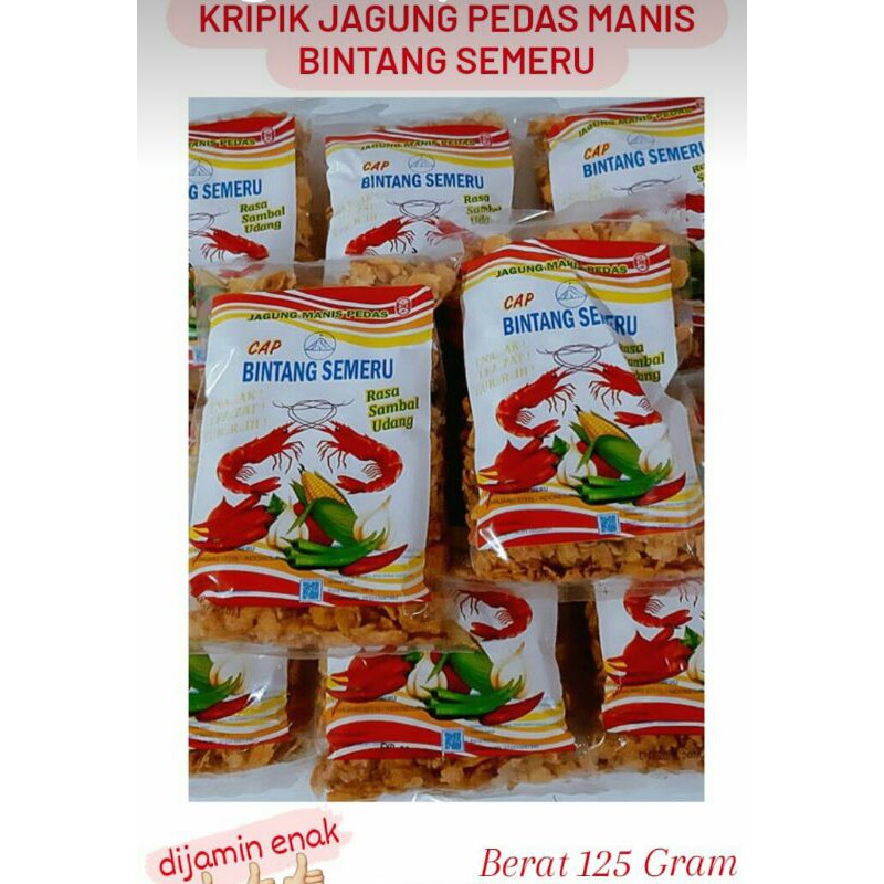 

Keripik Jagung Pedas Manis Bintang Semeru 125gr