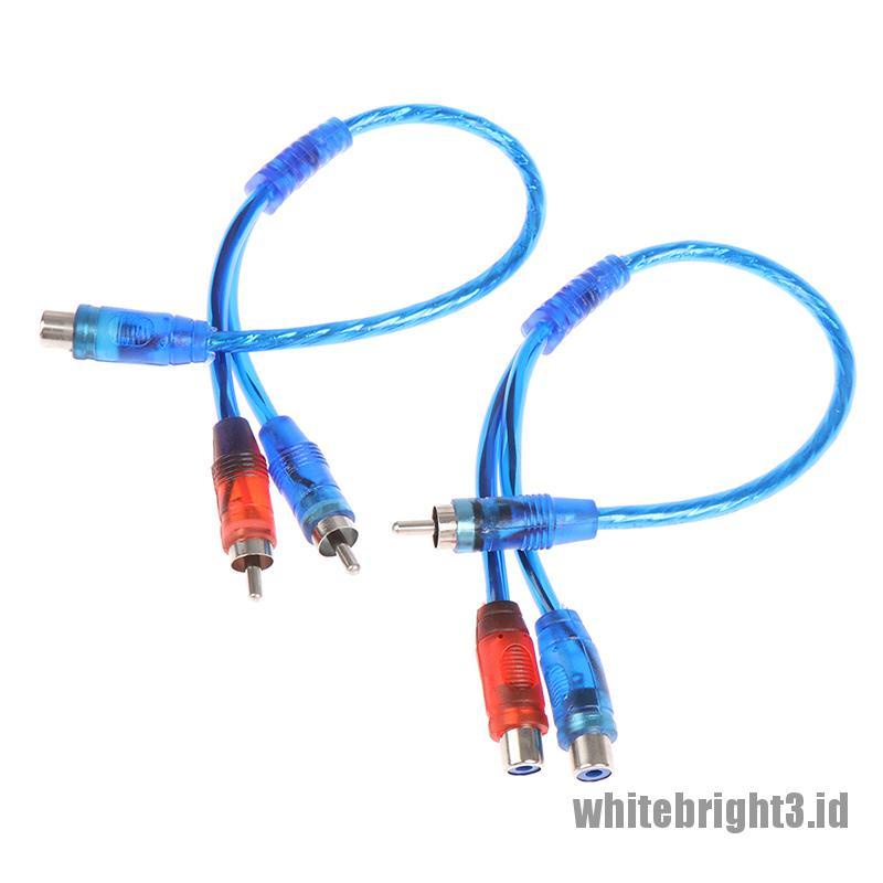 &lt; White3 &gt; 1Pc Kabel Adapter Splitter Audio Stereo RCA Male Ke Female Bentuk Y