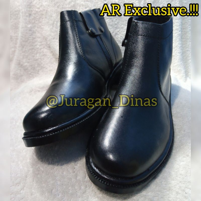 SEPATU PDH SLETING RESLETING HITAM DOP AR EXCLUSIVE ASLI KULIT ORINGINAL TNI POLRI SATPAM SECURITY