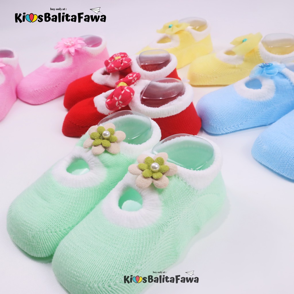 (SNI) Prewalker Socks 3D Bayi New Born / Anti Slip Kaos Kaki Baby Anak Perempuan Import Murah Polos Cewe Import