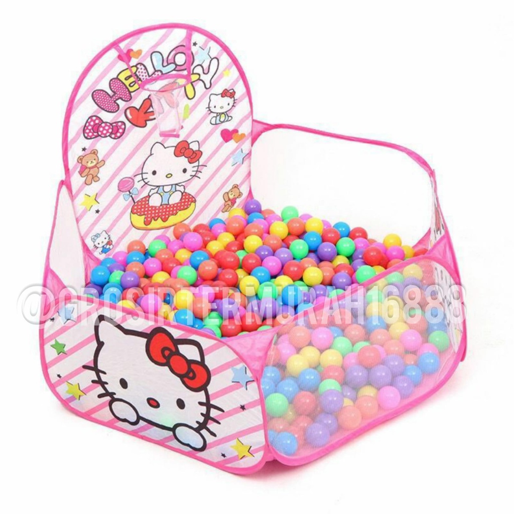 Mainan Kolam Mandi Bola 1.2m Tenda Keranjang Mandi Bola Anak + Ring Basket Hadiah Ulang Tahun