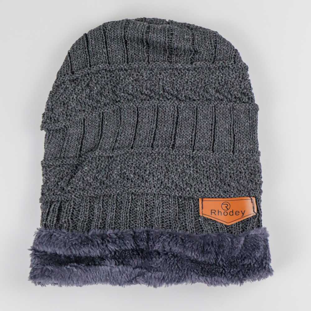 Topi Gunung Kupluk Rajut Wool Anti Angin Beanie Hat topi Slayer topi dingin pecinta alam Penghangat Kepala Knitted Hat Warmer Fleece Hats for Men Women Winter Warm Caps Beanies Skullies Black Navy Brown Grey